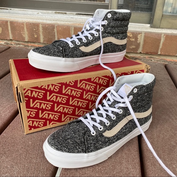 Vans Shoes - Dark Gray and Tan Sk8 Hi Vans